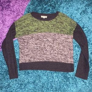 Green and grey sweater